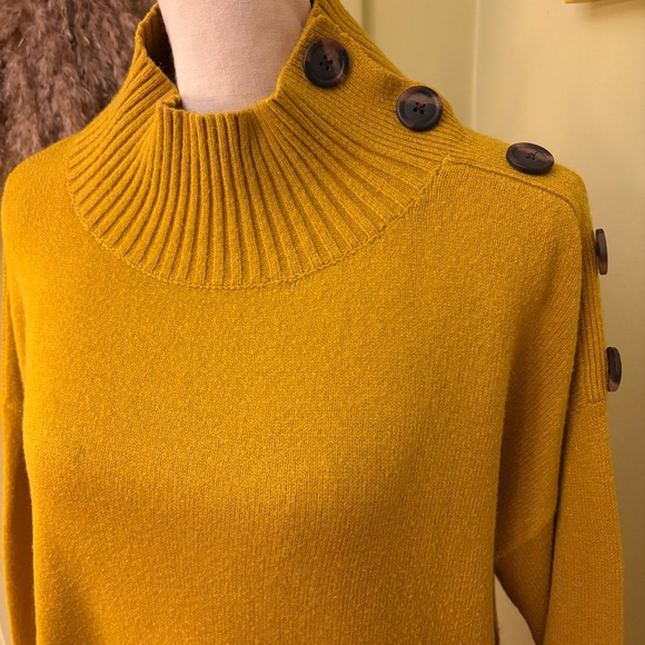 ANTHRO Mustard Button-Detail Sweater size L - Picture 2 of 10